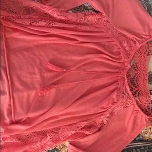 Pink Peach Hippie Lace Blouse